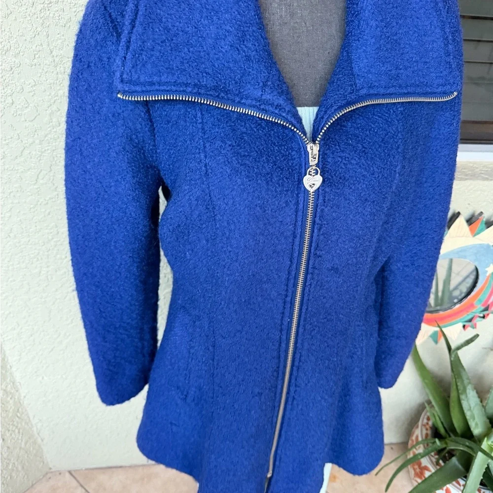 GUESS Blue Zip-Up Jacket Size XL Soft Knit Light Pilling Coat Great Condition - Picture 4 of 15